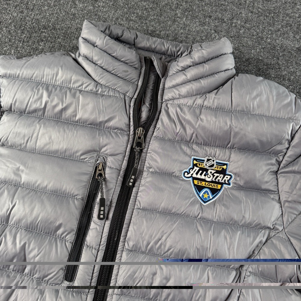 NHL 2020 All Star Game Full Zip Jacket Men's Silver Puffer Down Blend St Louis M